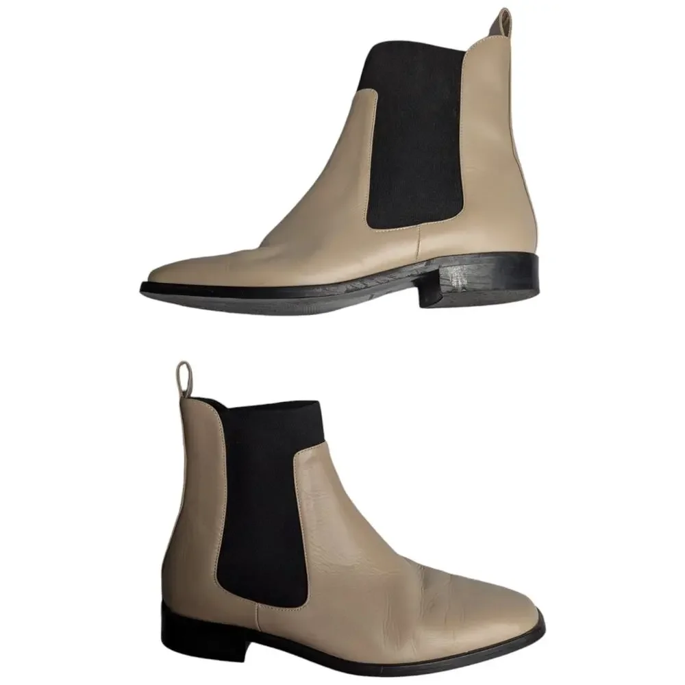 Everlane Tan and Black Ankle Boots - Picture 1 of 6